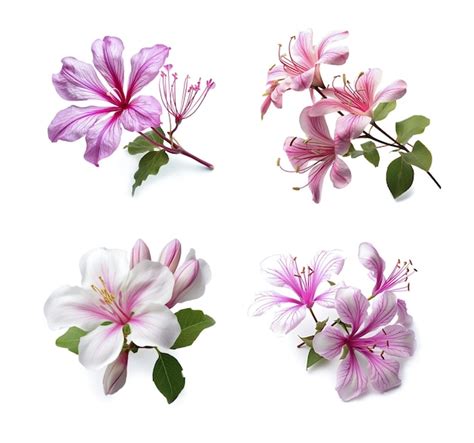 Premium Ai Image Image Group Of Bauhinia Acuminata Flowers On White