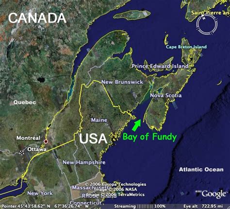 Bay Of Fundy On World Map United States Map