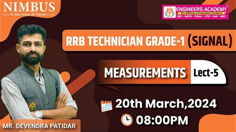 RRB Technician Grade 1 Signal Measurement Lect 5 RRB Technician