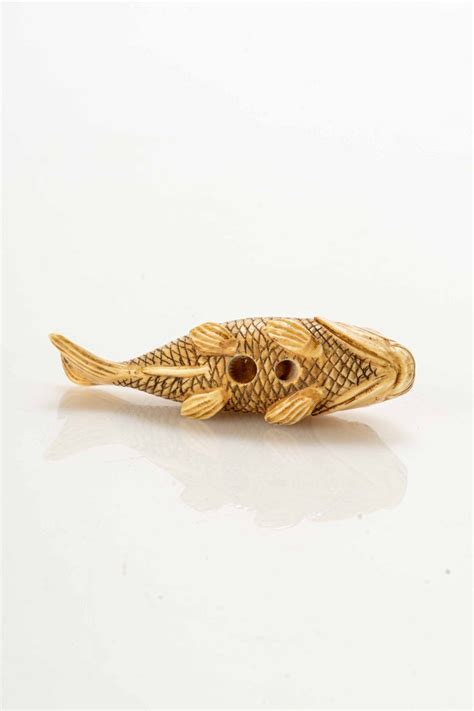 Proantic Netsuke In Avorio Raffigurante Una Carpa Koi