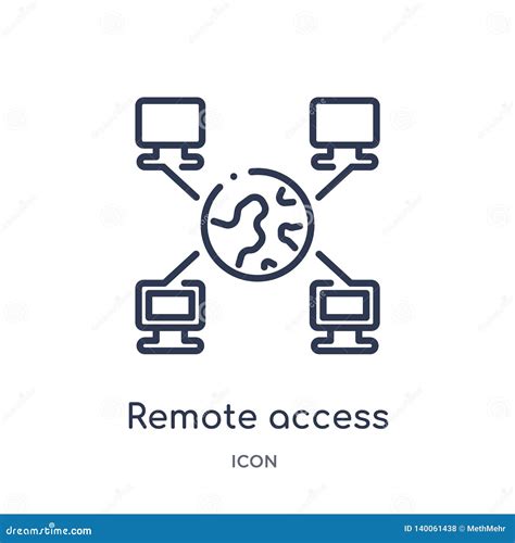 Icono Linear Del Acceso Remoto De La Seguridad De Internet Y De La