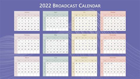 Broadcast Calendar 2022 – FREE Downloads