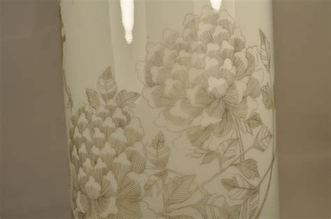 VASE CHINOIS ANCIEN PORCELAINE GRISAILLE SIGNE ANTIQUE CHINESE