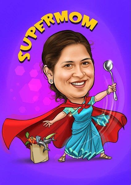 A Caricature Of A Woman With A Spoon In Her Hand And The Words Supermom