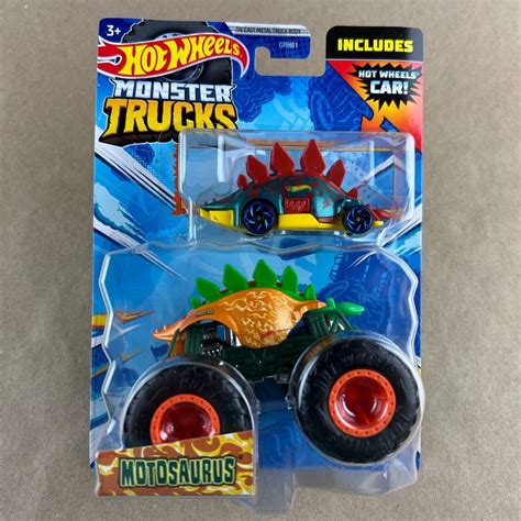 Hot Wheels Monster Trucks Motosaurus Motosaurus Car Yellow Green