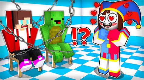 Tied Jj And Mikey To A Chair Vs Pomni In Minecraft Challenge Maizen