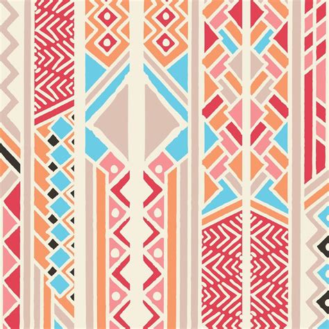 Tribal Ethnic Colorful Bohemian Pattern With Geometric Elements