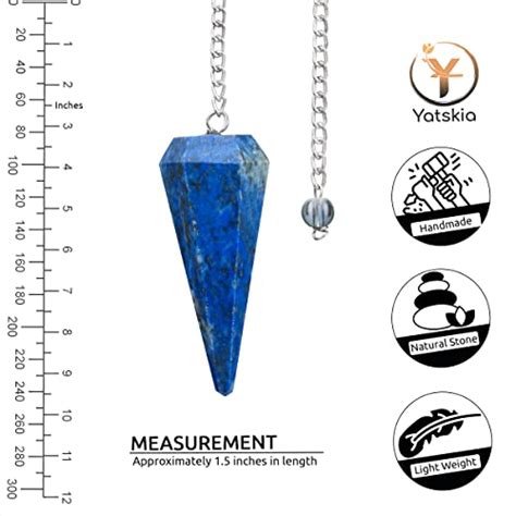 Lapis Lazuli Crystal Pendulum With Chain Pendulum Dowsing Crystal