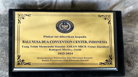 BNDCC Received ASEAN MICE Venue Standard Award 2022 2024 Bali Nusa