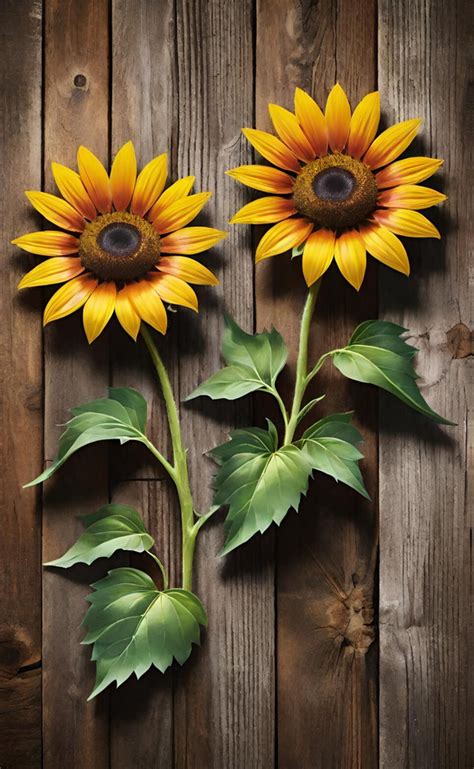 sunflowers  wooden board  stock photo public domain pictures