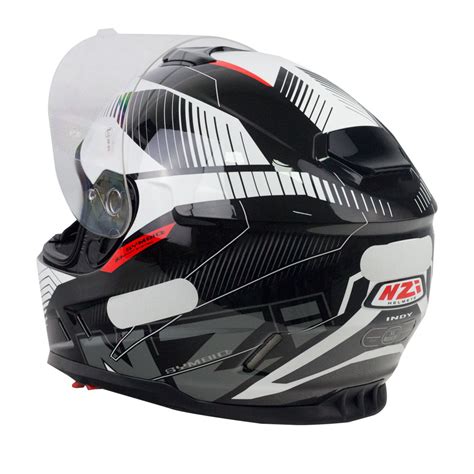 Capacete Nzi Symbio Indy Preto Branco C Viseira Solar Promo O