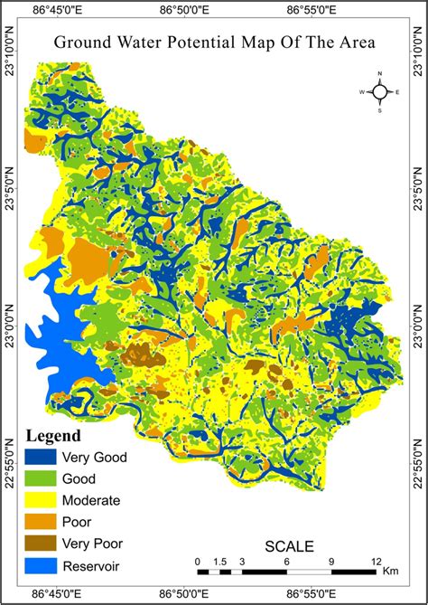 Map Showing Groundwater Potential Zone Of The Study Area Download