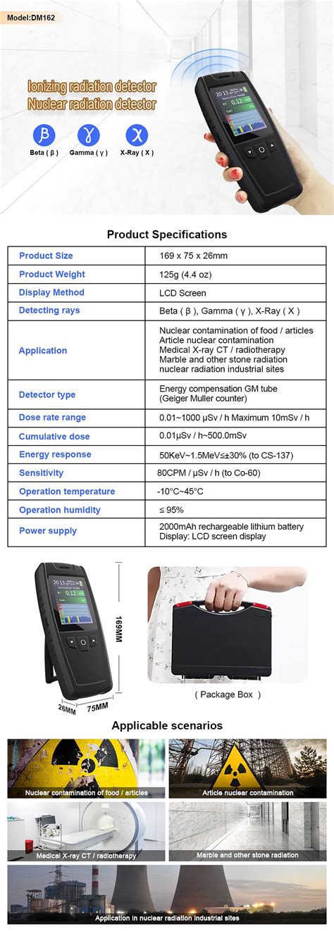 High Quality Personal Radiation Dosimeter Alarm With Lcd Screen