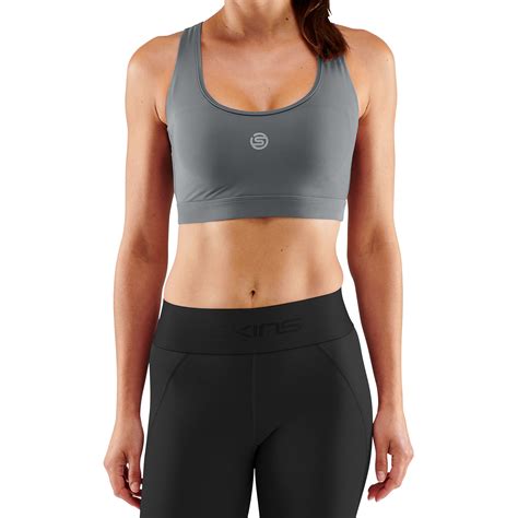 Skins Series 3 Womens Active Bra Charcoal Skins Compression Eu