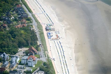 Wyk auf Föhr aus der Vogelperspektive Sandstrand Landschaft an der