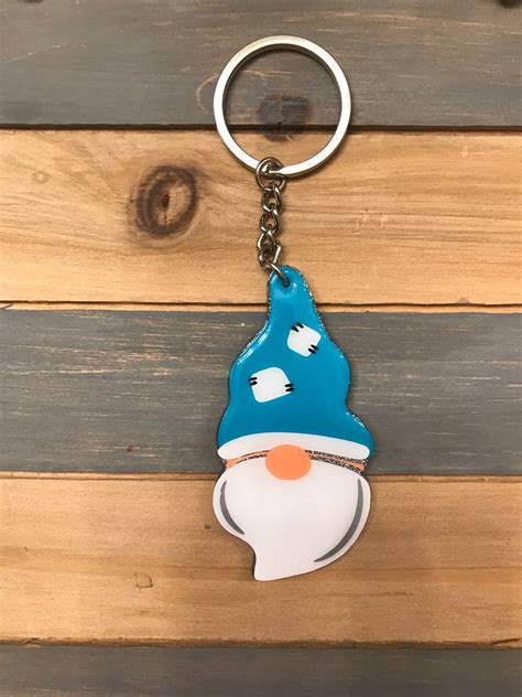 Gnome Keychain Gnome Keychain Personalized Keychain Etsy