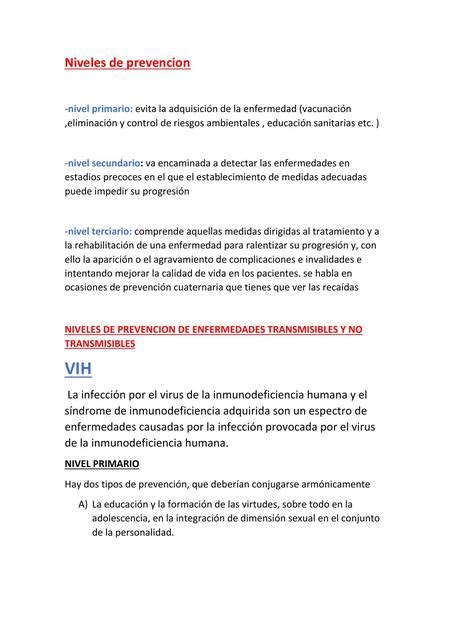 Niveles de Prevención Maria jose Gutiérrez uDocz