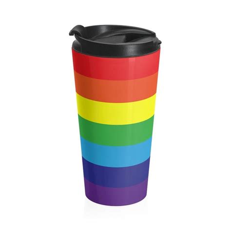 Rainbow Flag Travel Mug Insulated Stainless Steel Rainbow Pride Coffee