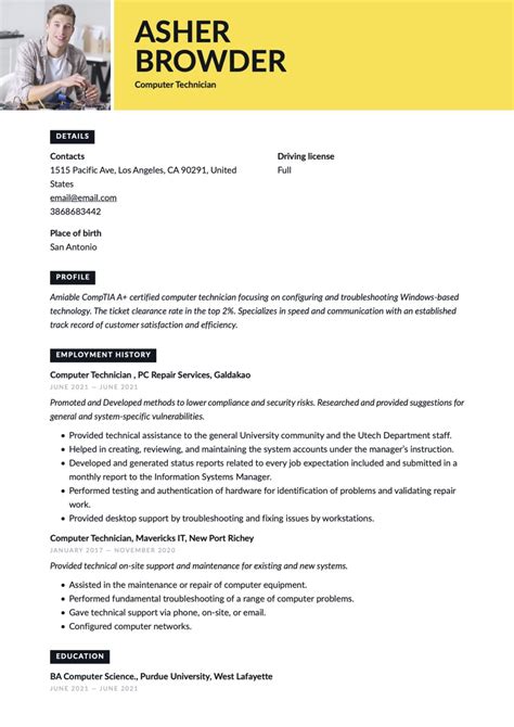 21 Computer Technician Resume Examples for 2023