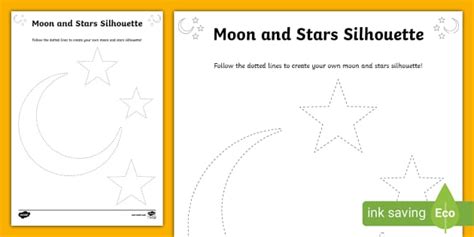 Moon and Stars Silhouette Drawing Activity (teacher made)