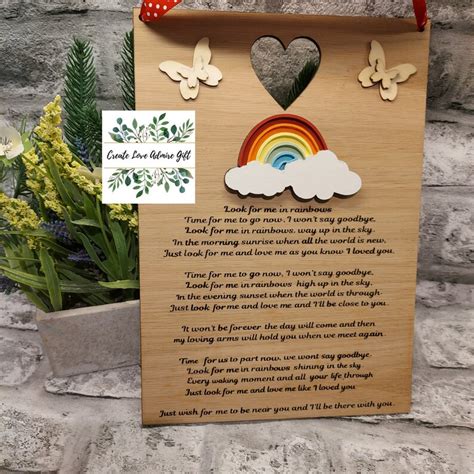 Look For Me In Rainbows In Loving Memory Poem Funeral Poem Etsy