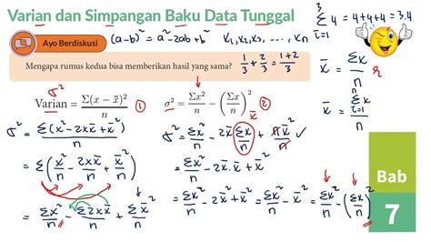 MEMBUKTIKAN RUMUS VARIAN STATISTIKA MATEMATIKA SMA KELAS 10 KURIKULUM