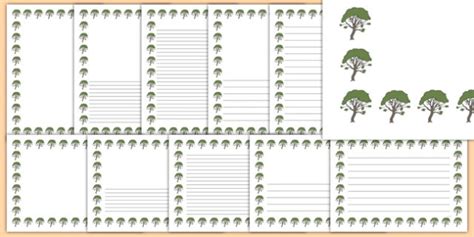 Rowan Tree Themed Page Borders Teacher Made