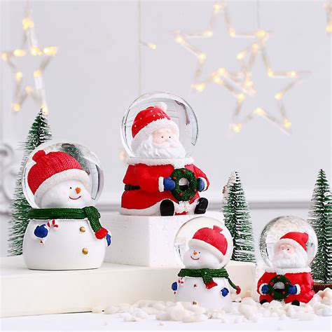 Deyuer Christmas Snow Globe Exquisite Cute Glass Resin Santa Claus