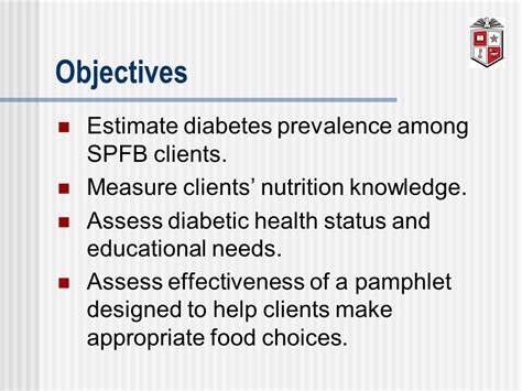 Diabetes In Food Bank Recipients A Needs Assessment And Pilot Study