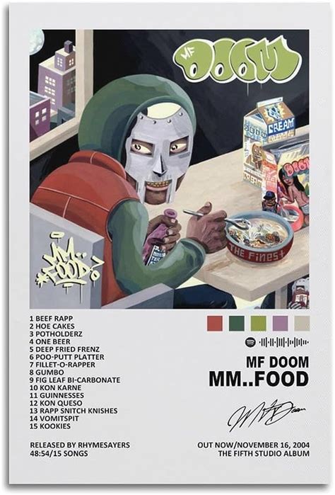 DiDIdo Mf Poster Doom Mm Food Music Album Poster Decorative Painting