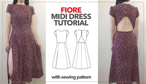 Fiore Midi Dress Tutorial With Sewing Pattern Fashion Wanderer Dress