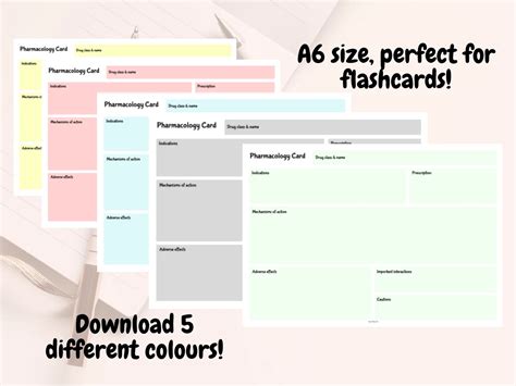 Pharmacology Drugs Flashcard Template For Medics Pharmacists Nurses Pa Mediteach