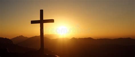 Wooden Cross on the Hill at Sunset Stock Photo - Image of belief, bible ...