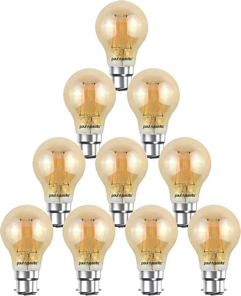 Paul Russells Led Filament Gls Bulb 65w 650 Lumens 50w Equivalent 2200k Extra Warm White