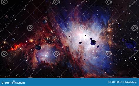 Galaxy Exploration Space Rock Scence At The Orion Nebula Stock Video