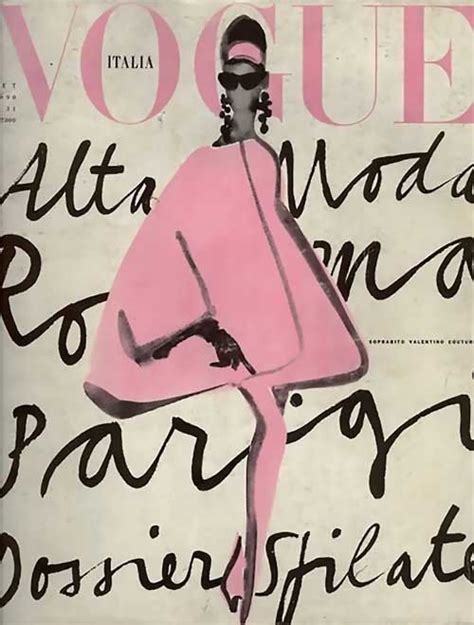 Vintage Vogue Poster Vogue Italia Lady In Pink Italy Cover Print Or