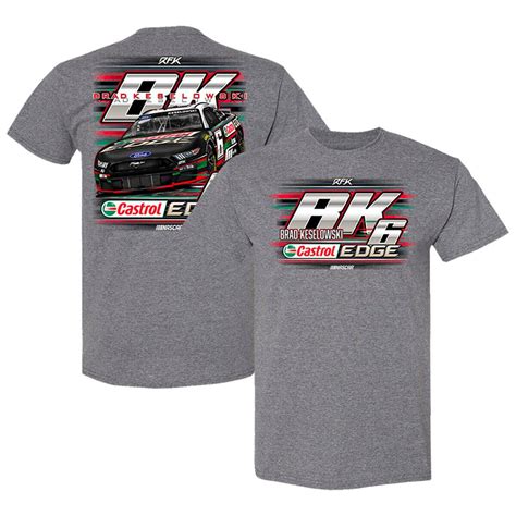 RFK Racing Brad Keselowski Castrol Edge Car T-shirt - Heather Gray ...