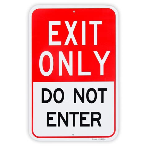 Buy Large Exit Only Do Not Enter Sign 18x 12 04 Aluminum