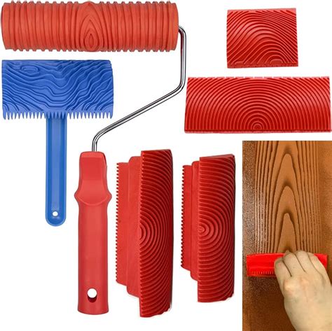 Wood Graining Tool Set 6pcs 7 Fake Wood Grain Roller Painting Tool