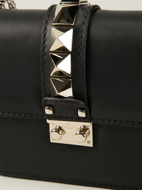 Lyst Valentino Rockstud Mini Shoulder Bag In Black