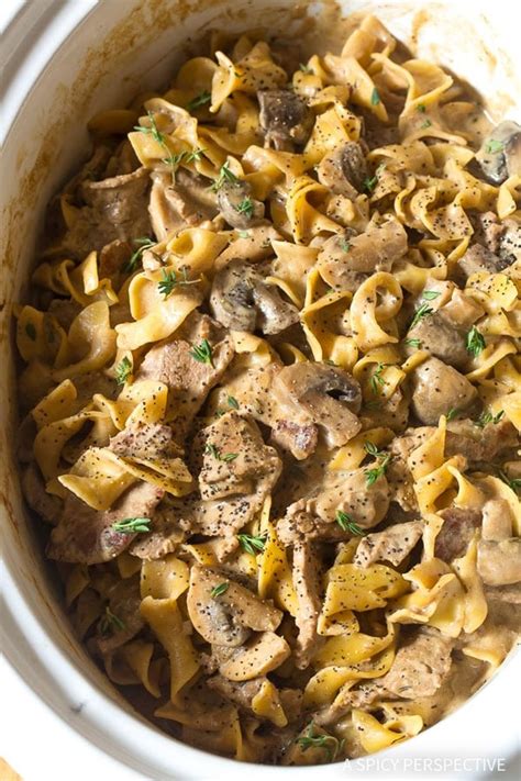 Slow Cooker Beef Stroganoff Recipe - A Spicy Perspective - My Recipe Magic