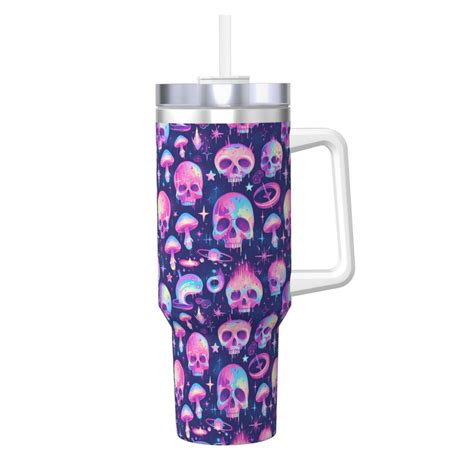 Rocae Skull Rainbow Color For OZ Ice Bully With Handle Keeps Drinks Hot Or Cold For Hours