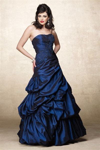 Taffeta Bridesmaid Dresses With Pickups Blue Strapless Taffeta Pickup