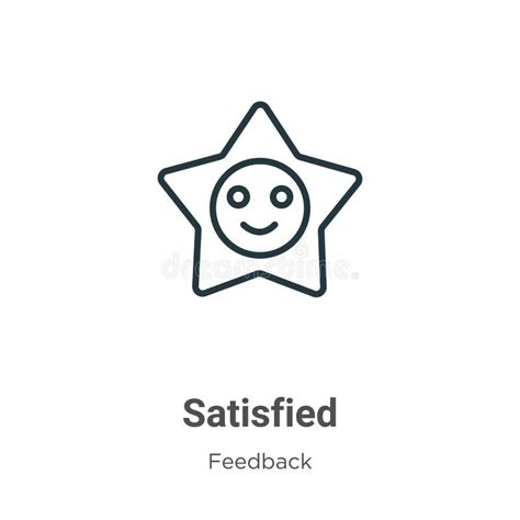 Satisfied Outline Vector Icon Thin Line Black Satisfied Icon Flat