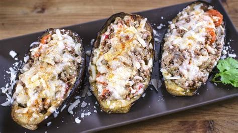 Receta De Berenjenas Rellenas De Carne Picada Al Horno