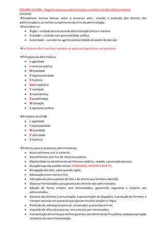 Resumo Lei 9784 PDF