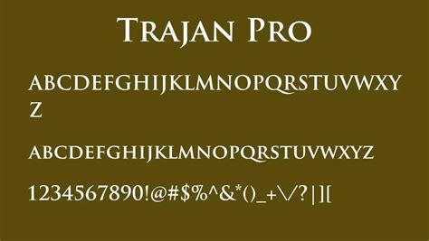 Trajan Pro Bold Font Free Download