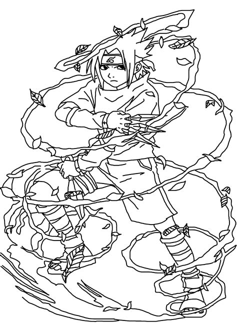 Uchiha Sasuke Coloring Sheets Free Printable Coloring Pages