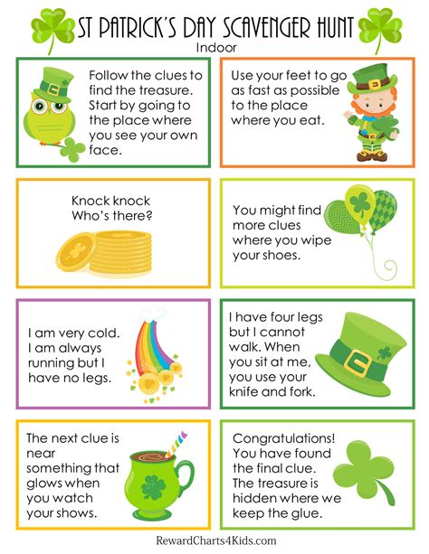 St Patrick S Day Scavenger Hunt