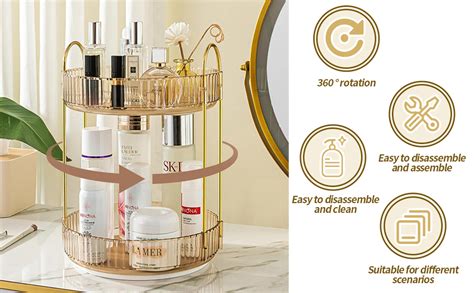 Rotating Makeup Organizer Large Capacity Skincare Cosmetic Organizer